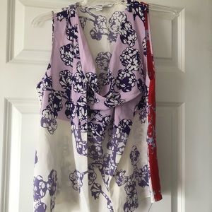 DVF silk print blouse new w/out tags